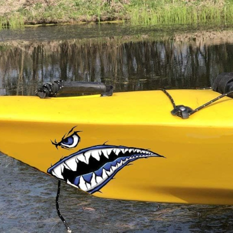 2PCS 상어 이빨 입 보트 스티커 DIY 카약 낚시  - Fishing Kayak Sit On Top 리뷰 및 가격